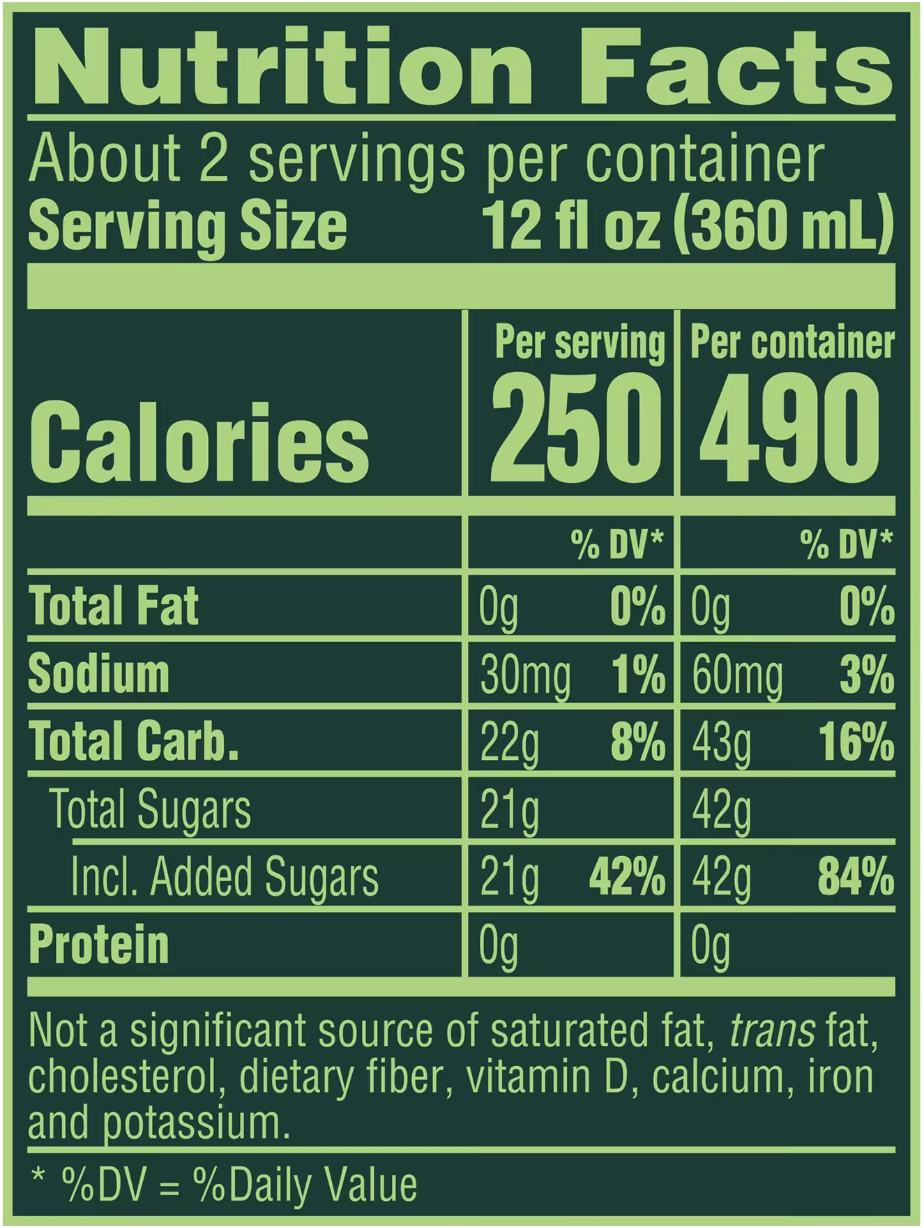 Strawberry hibiscus Margarita Max 24oz nutrition facts